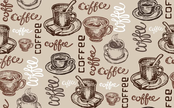 Handritad doodle kaffe illustration — Stock vektor