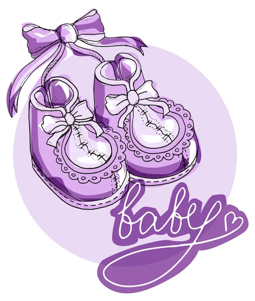 Set von Baby-Dusche Design Vektor-Illustration, handgezeichnet Baby-Set. baby born card. es "ein Junge! Es ist ein Mädchen — Stockvektor