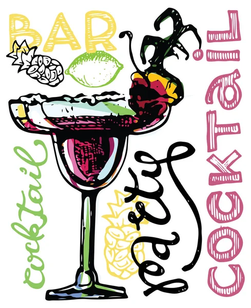 Cocktail set. Elementi per la progettazione grafica dei menu bar, ristoranti, inviti, annunci. Set di cocktail alcolici disegnato a mano. Illustrazione vettoriale vintage — Vettoriale Stock