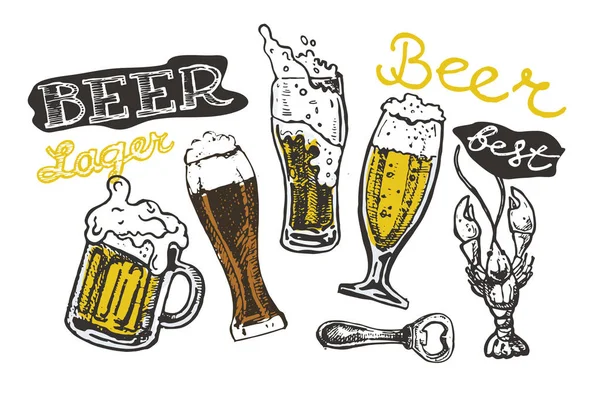 Fiesta de Octubre. Bebe cerveza. Ilustración vectorial . — Vector de stock