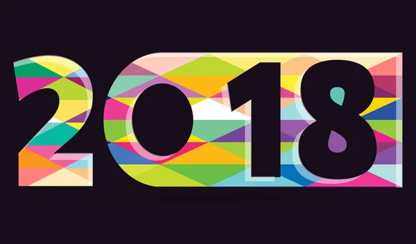 Mutlu yeni yıl 2018 metin tasarlamak vektör — Stok Vektör