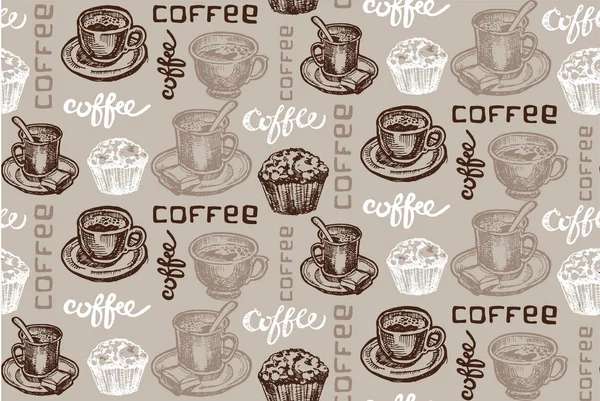 Ручна намальована каракулі кава ілюстрація — стоковий вектор