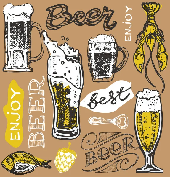 10 月祭。ビールを飲みます。ベクトル図. — ストックベクタ