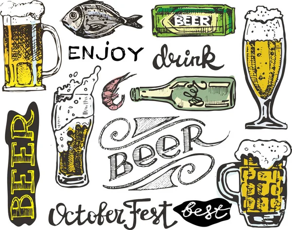 October fest. Drink beer. Vector illustration.