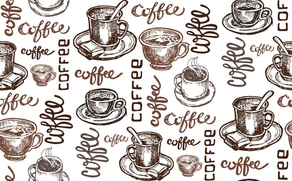 Ilustración de café garabato dibujado a mano — Vector de stock