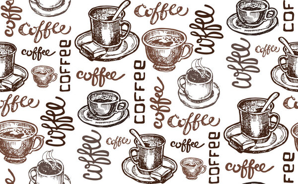 Hand drawn doodle coffee illustration
