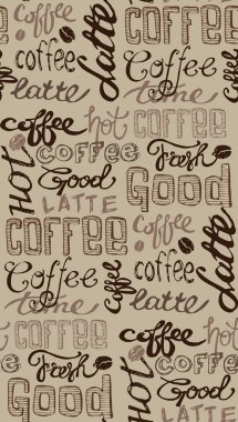 Elle çizilmiş doodle kahve illüstrasyon.