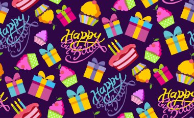 İyi ki doğdun vektör kartı. El vektör çizim çekilmiş. Davetiye tasarım şablonu.