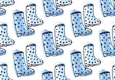 Sorunsuz imkanı doodle vektör desen lastik çizme ile. Sonbahar illüstrasyon. Vektör arka plan.