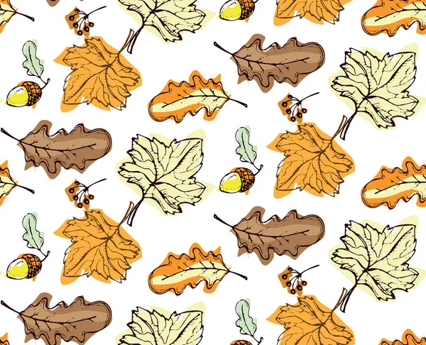 Set di scarabocchi disegnati a mano autunno.Set vettoriale di diversi elementi autunnali disegnati a mano. Illustrazione vettoriale — Vettoriale Stock