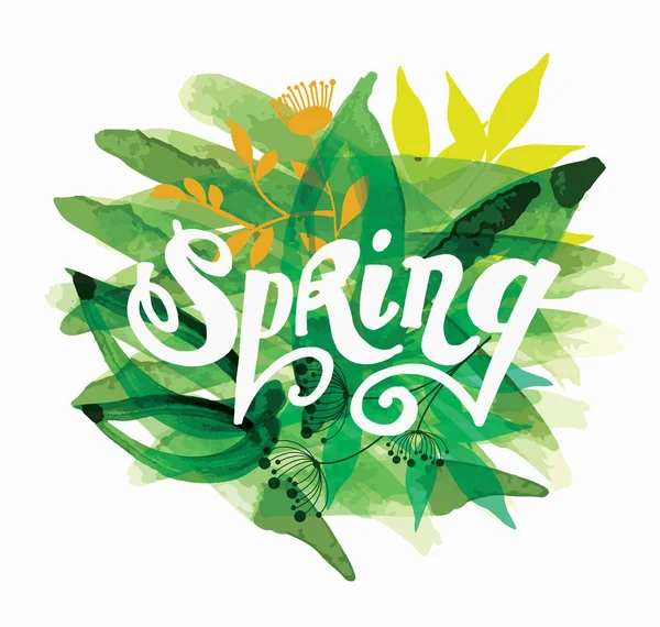 Four Seasons Typographic Banner.  Spring poster. Vector illustration EPS 10 — Stock Vector