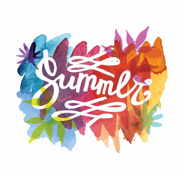 Four Seasons Typographic Banner. Summer poster. Vector illustration EPS 10 — Stock Vector