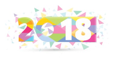 Mutlu yeni yıl 2018 metin tasarlamak vektör