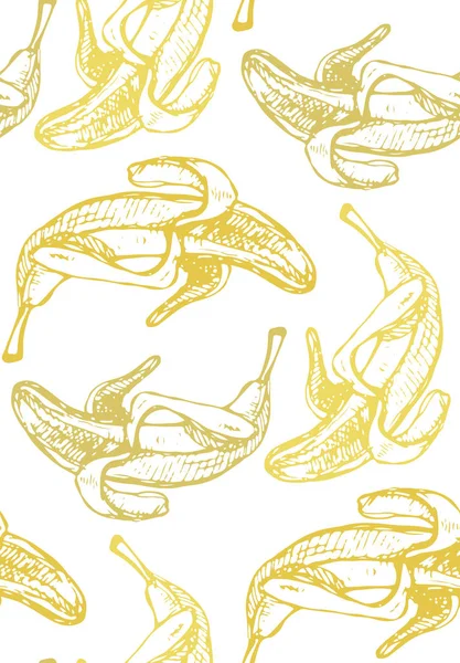 Χέρι συρμένο doodle μοτίβο με μπανάνα — Διανυσματικό Αρχείο