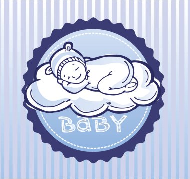 Bebek duş tasarım vektör çizim, elle çizilmiş bebek seti.