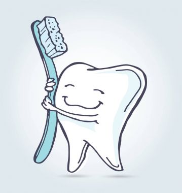 Elle çizilmiş doodle diş fırçası ile. 