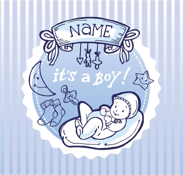 Bebek duş tasarım vektör çizim, elle çizilmiş bebek seti.