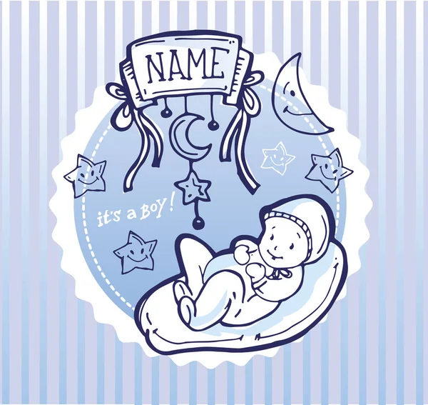 Bebek duş tasarım vektör çizim, elle çizilmiş bebek seti.