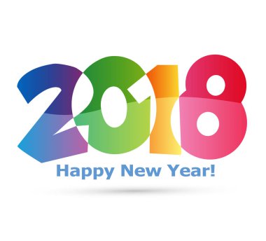 Mutlu yeni yıl 2018 metin tasarlamak vektör