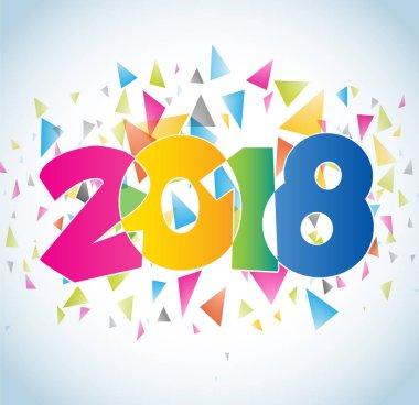 Mutlu yeni yıl 2018 metin tasarlamak vektör