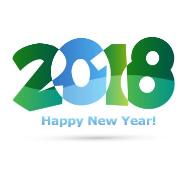 Mutlu yeni yıl 2018 metin tasarlamak vektör