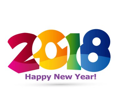 Mutlu yeni yıl 2018 metin tasarlamak vektör