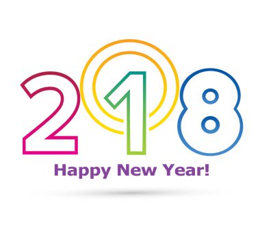 Mutlu yeni yıl 2018 metin tasarlamak vektör