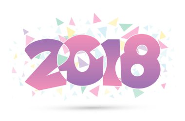 Mutlu yeni yıl 2018 metin tasarlamak vektör