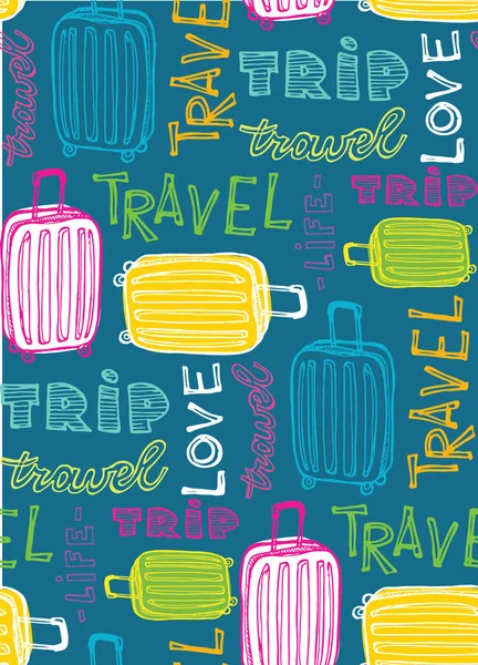 Elle çizilmiş doodle seyahat illüstrasyon. Git seyahat!