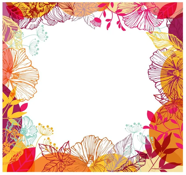 Flower set: highly detailed hand drawn flowers and leaves. Vector illustration — Stock Vector