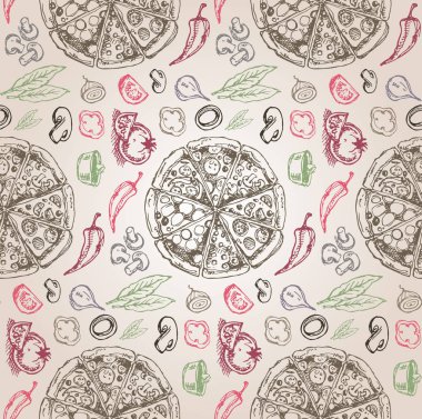 Elle çizilmiş doodle gıda illüstrasyon. Kahvaltı Seti. Üstten Görünüm çanağı. Italyan Mutfagi