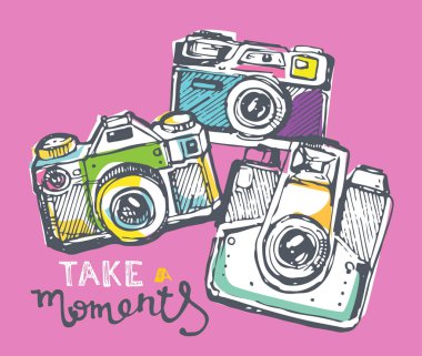 El çizilmiş doodle retro kamera. İyi bir çekim!