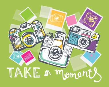 El çizilmiş doodle retro kamera. İyi bir çekim!