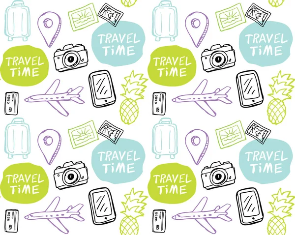 Elle çizilmiş doodle seyahat illüstrasyon