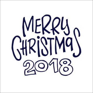 Çizilmiş doodle yazı - mutlu yeni 2018 yıl el! Mutlu Noeller! Mevsim Selam!
