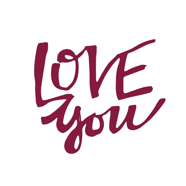 Letras de rabiscos desenhados à mão - Te amo, Valentine Day — Vetor de Stock