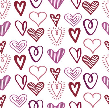 Mutlu Sevgililer günü / seni seviyorum. Elle çizilmiş doodle afiş