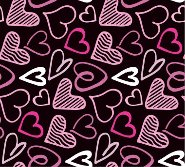 Elle çizilmiş doodle aşk desen. Mutlu Sevgililer günü