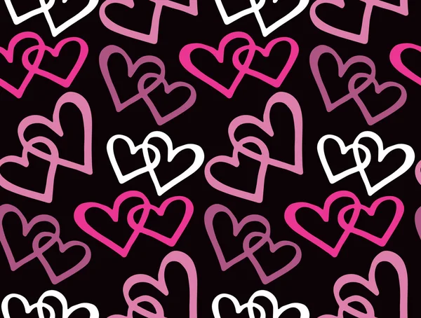 Modello Amore Scarabocchiato Disegnato Mano Felice Giorno San Valentino — Vettoriale Stock