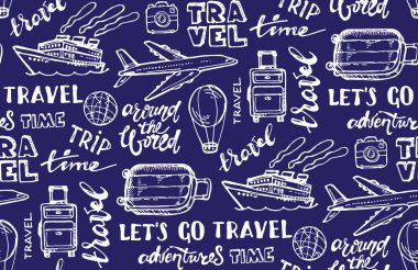 El çizimi seyahat seti. Seyahat deseni