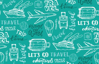 El çizimi seyahat seti. Seyahat deseni