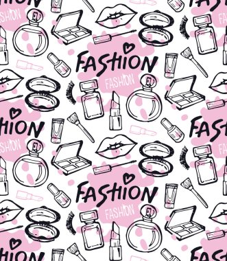 Elle çizilmiş doodle moda deseni