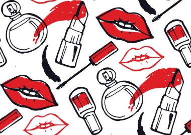 Elle çizilmiş doodle moda deseni