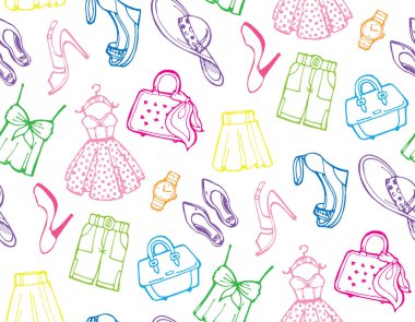 Elle çizilmiş doodle moda deseni