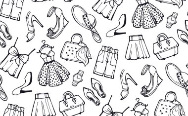 Elle çizilmiş doodle moda deseni