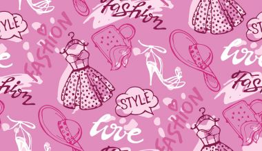 Elle çizilmiş doodle moda deseni