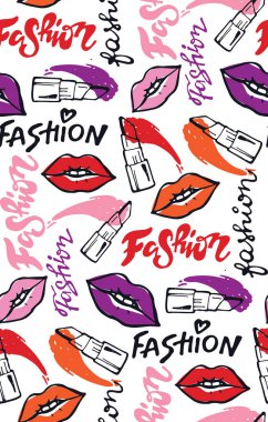 Elle çizilmiş doodle moda deseni