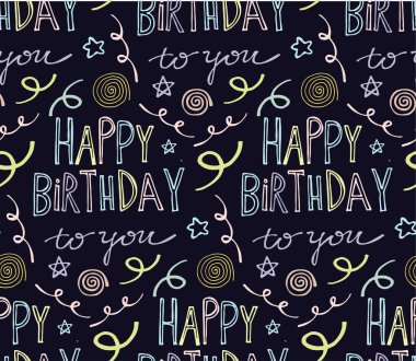 Elle çizilmiş doodle desen - mutlu yıllar