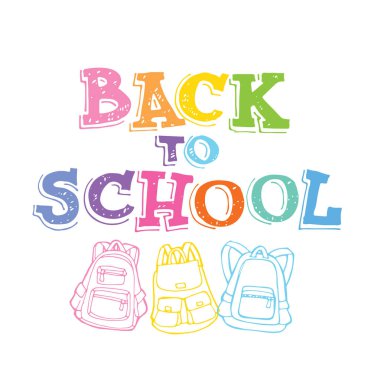 Geri Okulu - çizilmiş doodle seti el