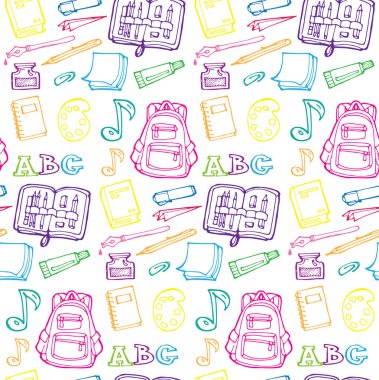 Elle çizilmiş okul desen